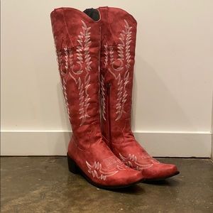 Women Knee High Boots Leather Riding Western